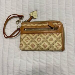 Beige and Brown Women's Wristlet